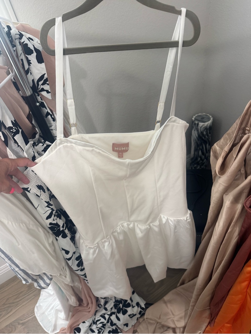 Show Me Your MuMu White Ruffle Peplum Cami
